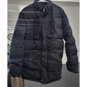 Rejork Mens Winter Lined Parka Small Jacket Black